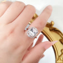 4 Karat Zircon 810 Square Diamond Sterling Silver Ring For Women