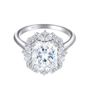 4 Karat Zircon 810 Square Diamond Sterling Silver Ring For Women