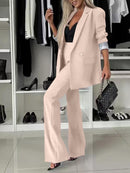 Fashion Suit Western Style Wide Leg Two-piece Set