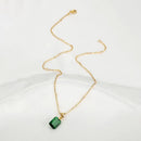 Retro Personality Fashion Rectangular Pendant Geometric Simple Necklace