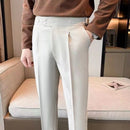 Men's Trousers New Slim Solid Color Small Trousers Straight