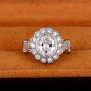 Full Diamond Copper Plating Round Zircon Ring For Women