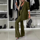 Fashion Suit Western Style Wide Leg Two-piece Set