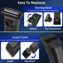 1Pc 2 In 1 Electric Body Trimmer For Men Cordless Beard Groin Ball Pubic Hair Shaver IPX7 Waterproof Razor With LED Light LCD Display Guard Comb Shaving Head