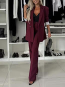 Fashion Suit Western Style Wide Leg Two-piece Set