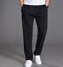 Men's Cotton Trousers Straight Casual Oversized Knit Sweatpants Loose Running Pants