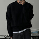 Solid Color Drop-shoulder Round Neck Sweater Men's Warm Thickened Sweater