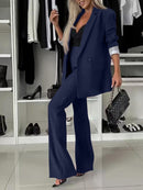 Fashion Suit Western Style Wide Leg Two-piece Set