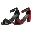 Women 2023 Summer Fashion Sandals Medium High Heel Block Hee