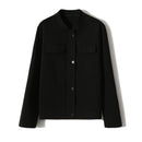 Casual Versatile Minimalist Cotton Baseball Collar Modern Jacket Coat Women&