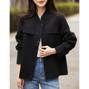 Casual Versatile Minimalist Cotton Baseball Collar Modern Jacket Coat Women&