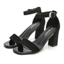 Women 2023 Summer Fashion Sandals Medium High Heel Block Hee