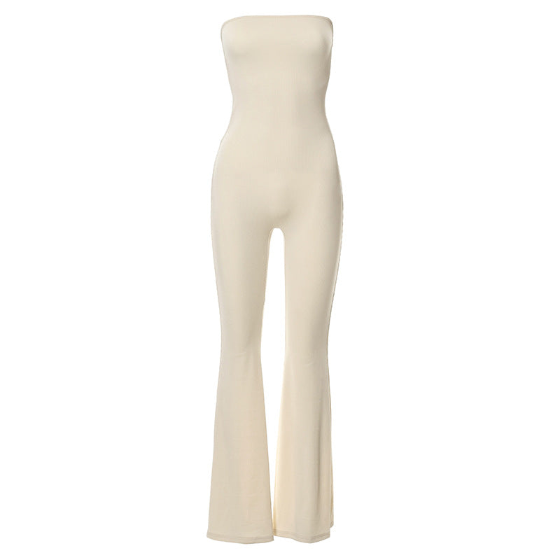 Autumn New Solid Color Sleeveless Strapless Back Fashion Casual Women&amp;