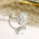4 Karat Zircon 810 Square Diamond Sterling Silver Ring For Women