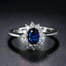 Blue Moissanite Women's Ring All-matching
