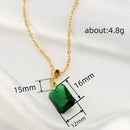 Retro Personality Fashion Rectangular Pendant Geometric Simple Necklace
