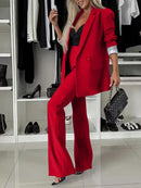 Fashion Suit Western Style Wide Leg Two-piece Set