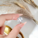 4 Karat Zircon 810 Square Diamond Sterling Silver Ring For Women