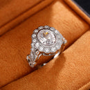 Full Diamond Copper Plating Round Zircon Ring For Women